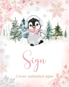 557 Pink Penguin Baby Shower Custom Sign: 557 Pink Penguin Baby Shower Mega Bundle