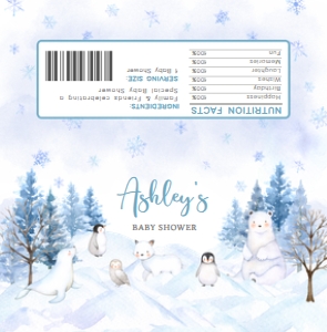 566 Blue Arctic Animals Baby Shower Candy Wrapper: 566 Blue Arctic Animals Baby Shower Mega Bundle