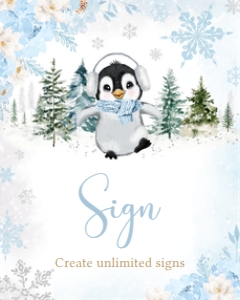 559 Blue Penguin Baby Shower Custom Sign: 559 Blue Penguin Baby Shower Mega Bundle
