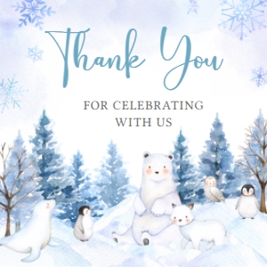566 Blue Arctic Animals Baby Shower Square Favor Tag: 566 Blue Arctic Animals Baby Shower Mega Bundle