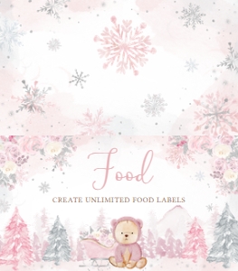 521 Pink Winter Bear Baby Shower Food Label: 521 Pink Winter Bear Baby Shower Mega Bundle
