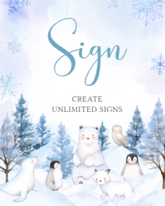 566 Blue Arctic Animals Baby Shower Custom Sign: 566 Blue Arctic Animals Baby Shower Mega Bundle