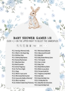 1026 Boy Some Bunny Baby Shower Games Bundle 1 A: 1026 Boy Some Bunny Baby Shower Games Bundle