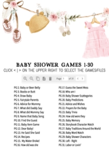 1049 Girl Boho Clothes Baby Shower Games Bundle 2 A: 1049 Girl Boho Clothes Baby Shower Games