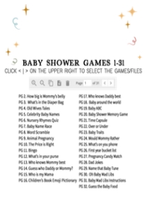 1055 Boho Retro Tiny Human Shindig Baby Shower Games design preview