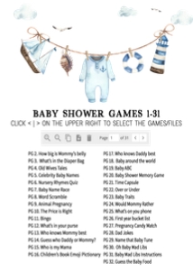 1067 Clothesline Ahoy Baby Shower Games Bundle 1 A: 1067 Clothesline Ahoy Baby Shower Games