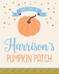 Pumpkin Welcome Sign 8x10 Lt. Blue design preview