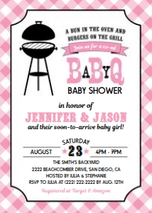 BabyQ Invitation- Bun Oven Pink: BabyQ Invitation-Bun Oven Pink