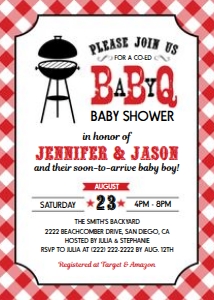 Baby Q Invitation Package1- Red design preview