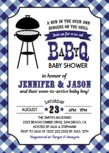 BabyQ Invitation Bun Oven Navy design preview