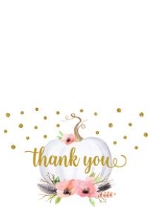 Pumpkin Thank You Card Folded Boho design preview