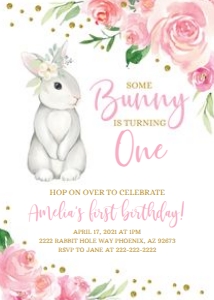 Bunny Birthday Invitation design preview