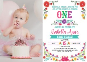 Fiesta Birthday Invitation Photo Senorita: Fiesta Birthday Invitation Photo