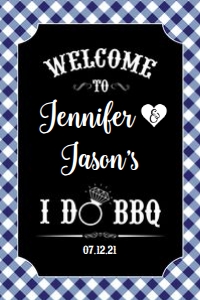 I do BBQ Welcome Sign 20x30 Navy: I Do BBQ Welcome Sign Poster Navy
