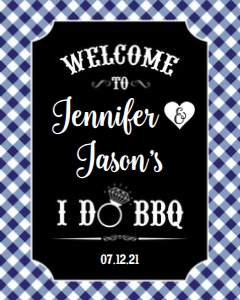I Do BBQ Welcome Sign 16x20 Navy: I Do BBQ Welcome Sign Poster Navy