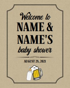 A baby is brewing welcome sign 16x20: A baby is brewing welcome sign kraft
