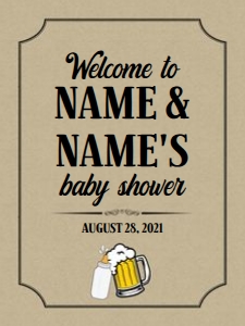 A baby is brewing welcome sign 18x24: A baby is brewing welcome sign kraft