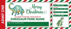 Dinosaur Park Ticket Christmas: Dinosaur Park Ticket Christmas