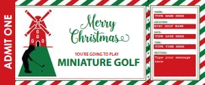 Mini Golf Ticket Christmas design preview