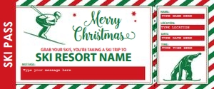 Ski Snowboard Ticket- Christmas design preview