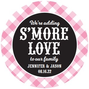 Baby Q S'more Tag Pink: Baby Q S'more Label Pink