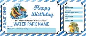 Water Park Ticket Birthday: Water Park Gift Ticket Birthday
