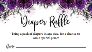 Halloween A Baby is Brewing Diaper Raffle Ticket: Halloween Baby Shower Flowers Invitation Package