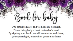 Halloween A Baby is Brewing Book Request Card: Halloween Baby Shower Flowers Invitation Package