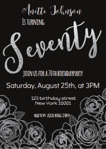 Seventy Silver Rose design preview