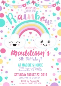 Rainbow Clouds Invitation design preview