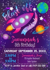 Girl Space Invitation design preview