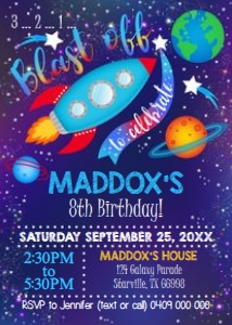Boy Space Invitation design preview