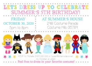Costume Girl Landscape Invitation design preview