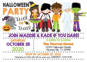 Halloween Costume Kids Invitation design preview