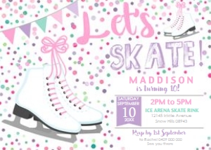 Ice Skate Confetti Invitation design preview