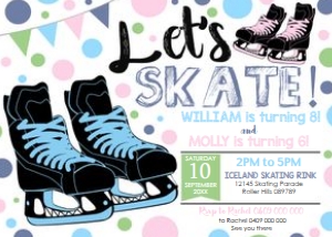 Ice Skating Boy Girl Joint Invitation design preview