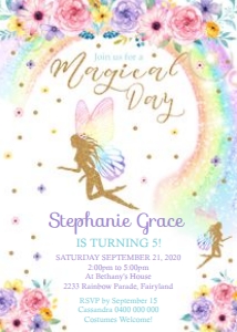 Fairy Rainbow Invitation design preview