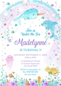 Girl Under the Sea Invitation design preview