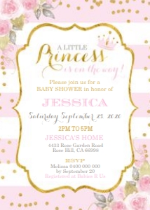 Princess Baby Shower Invitation design preview