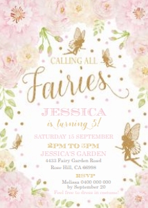 Fairy Rose Gold Invitation design preview
