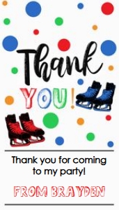 Ice Skate Favor Tag Red Blue Green Orange design preview