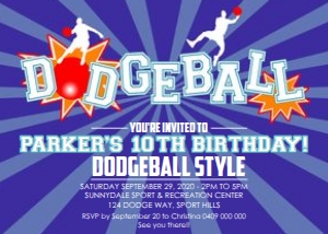 Dodgeball Starburst Invitation design preview