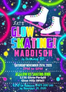 Ice Skating Glow Invitation design preview