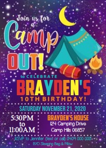 Camp Stars Boy Invitation design preview