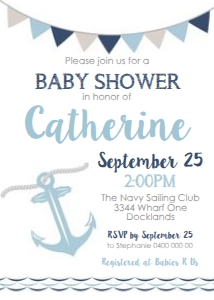 Nautical Baby Shower Invitation Anchor design preview