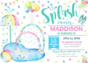 Splash Pad Invitation Girl design preview