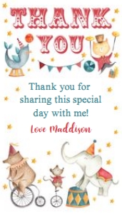 Circus Watercolor Favor Tag design preview