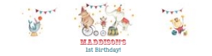 Circus Watercolor Water Label 8x2" design preview