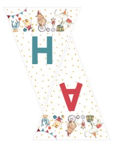 Circus Bunting Flags Editable design preview