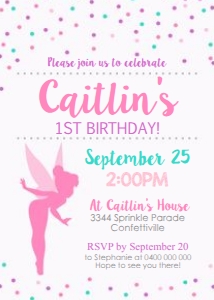 Fairy Confetti Invitation design preview